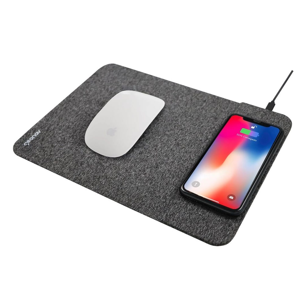 Carregador Universal Indução Geonav Mousepad 10 / 7,5W Cinza