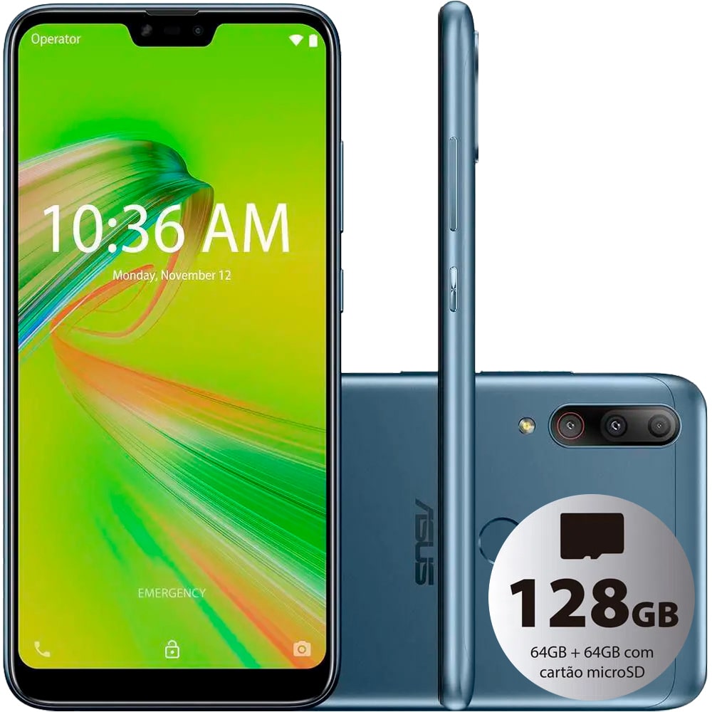 Smartphone Asus Zenfone Max Shot Plus 128GB (64GB + 64GB de Cartão MicroSD) Octa-Core 4GB de RAM Tela 6,2” Câmera Tripla + Selfie 8MP Azul Menor preço em Smartphone Asus Zenfone Max Shot Plus 128GB (64GB + 64GB de Cartão MicroSD) Octa-Core 4GB de RAM Tela 6,2” Câmera Tripla + Selfie 8MP Azul