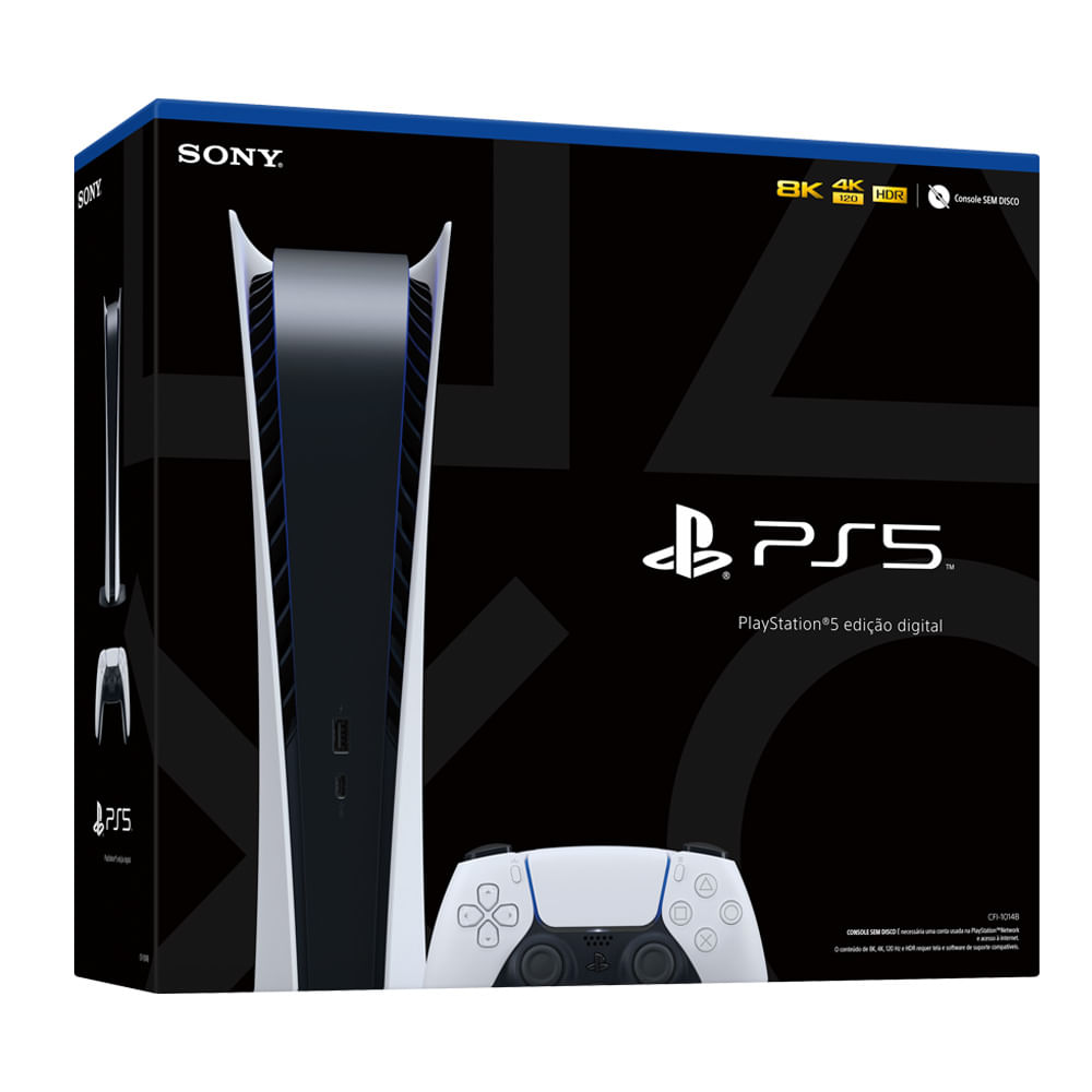 Console PlayStation 5 Edição Digital 825GB SSD Preto/Branco Menor preço em Console PlayStation 5 Edição Digital 825GB SSD Preto/Branco