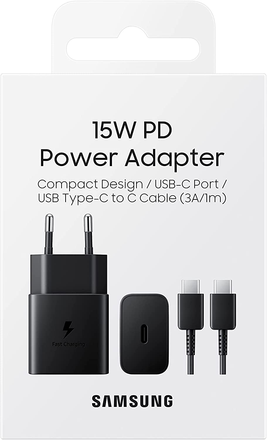 Carregador de Parede Samsung 15W, USB-C, Ultra Rápido, EP-T1510XBPGBR Preto