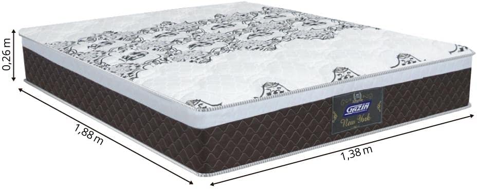 Colchão Casal Gazin de Espuma New York com Molas Ensacadas D28 138x188x26cm Marrom - Imagem 2