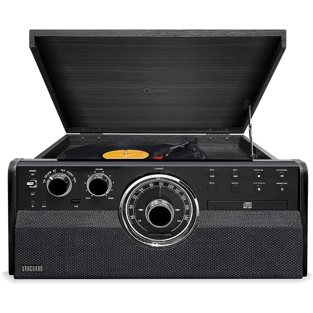 Vitrola Retrô Raveo Vanguard Ebony Toca Discos Preto Bivolt