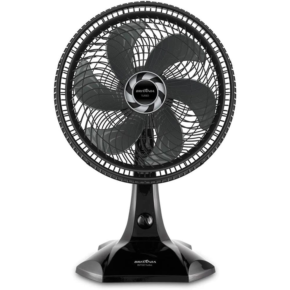 Ventilador Britânia BVT30 Turbo 60W com Hélice 6 Pás Preto 220V