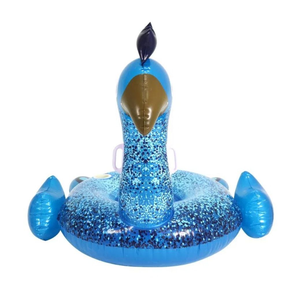 Porta Copo Inflável Bestway Fashion Animais Pavão Azul - Imagem 3