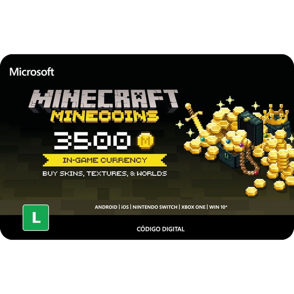 Gift Card Digital Minecraft Minecoins 3500 Coins R$77,45