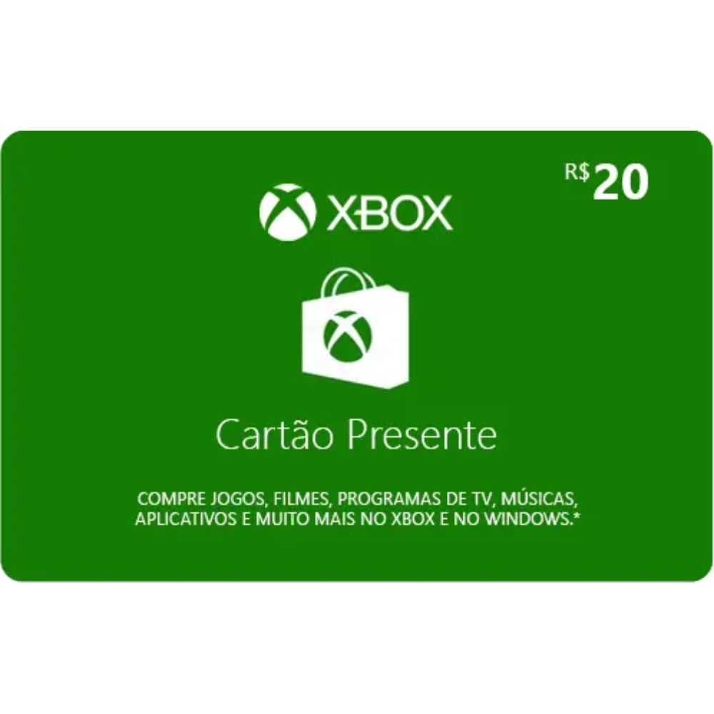Gift Card Digital Xbox Live Credits R$20,00