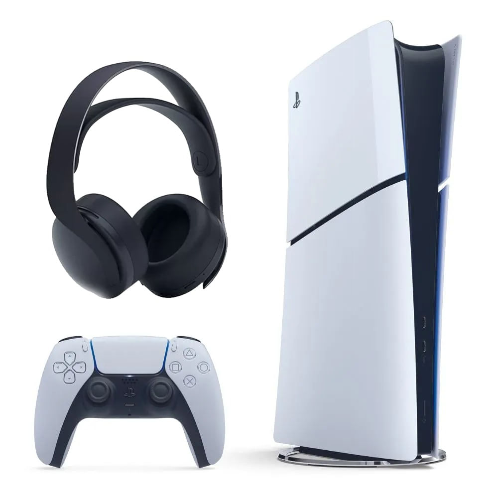 Kit PS5 Slim Digital 1TB c/Returnal + Ratchet & Clank + Headset Pulse 3D Midnight Black Sony