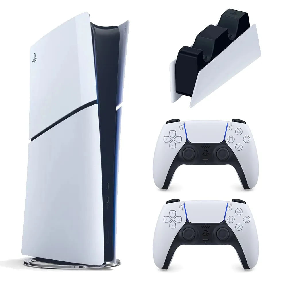 Kit PS5 Slim Digital 1TB c/Returnal + Ratchet & Clank + Dualsense + Base Carregamento Sony
