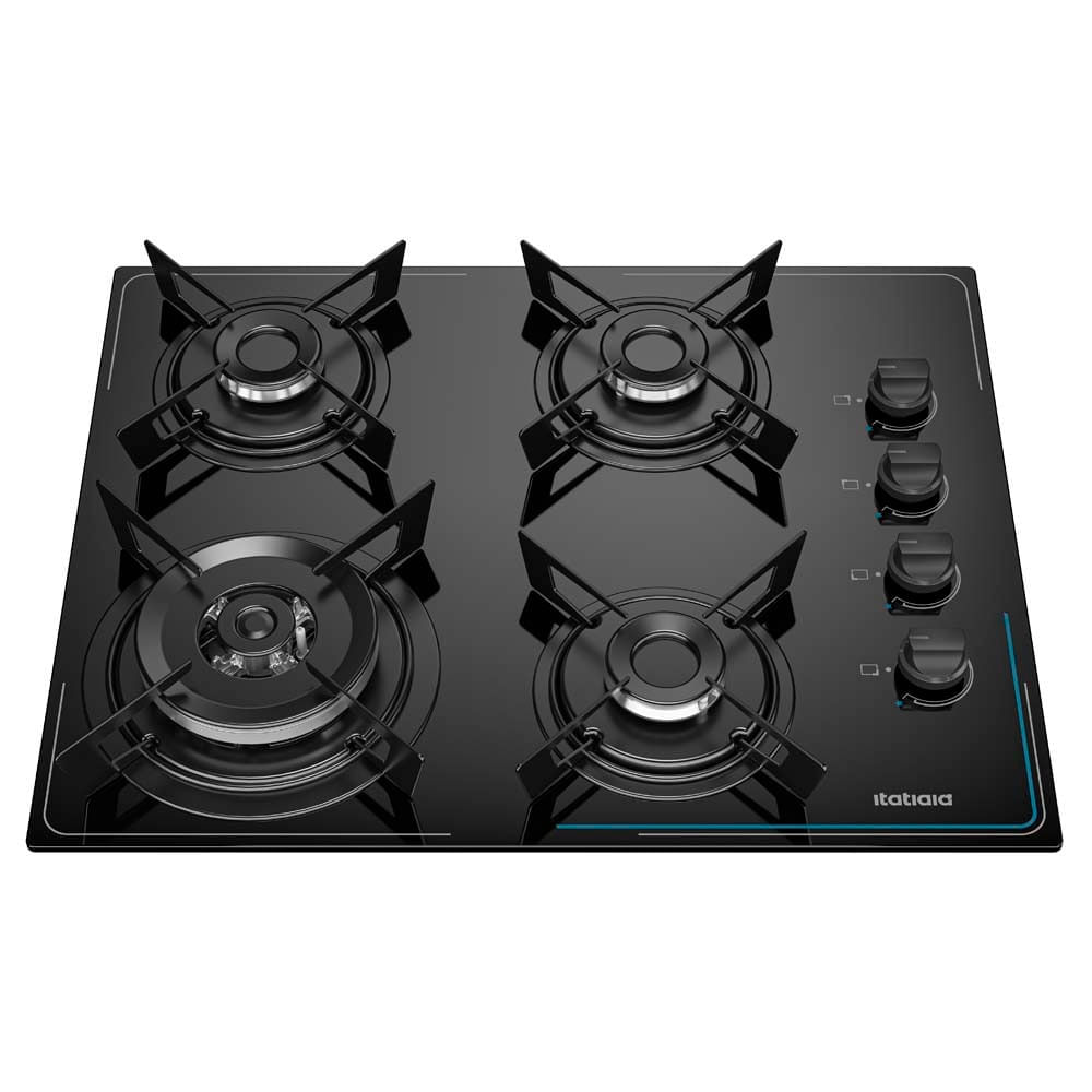 Outlet - Cooktop Itatiaia 4 Bocas à Gás Midi Pop Art Preto Bivolt