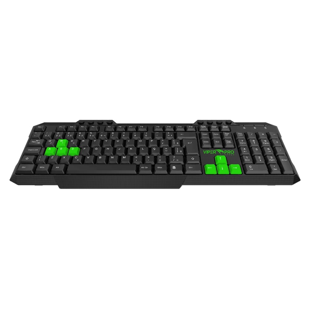 Combo Teclado e Mouse Viper Pro Gamer 420 Python Preto e Verde - Imagem 4
