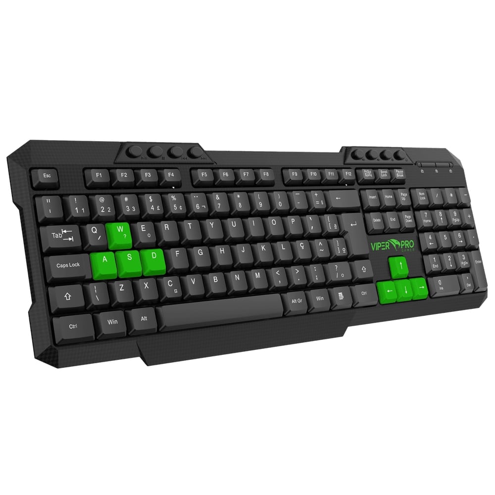Combo Teclado e Mouse Viper Pro Gamer 420 Python Preto e Verde - Imagem 5