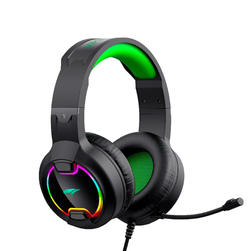 Headset Gamer Viper Pro Mamba 403 RGB USB Preto e Verde - Imagem 5