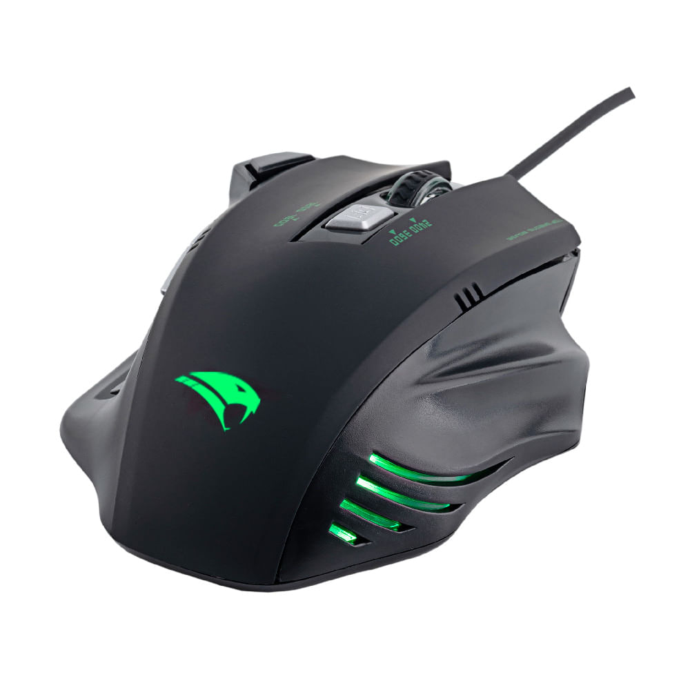 Mouse Gamer Viper Pro Phyton 3600 DPI s USB Preto e Verde - Imagem 3