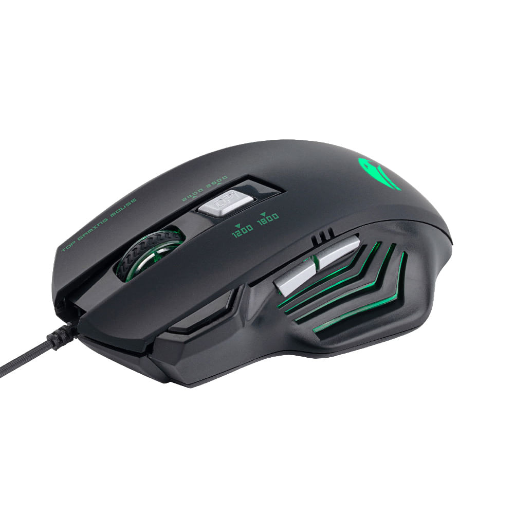 Mouse Gamer Viper Pro Phyton 3600 DPI s USB Preto e Verde - Imagem 4