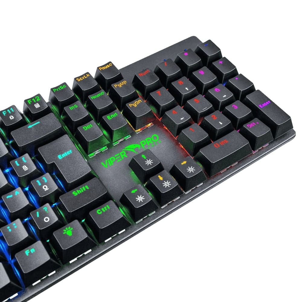 Teclado Gamer Viper Pro Mecânico Red Switch Mamba RGB ABNT2 Preto - Imagem 5