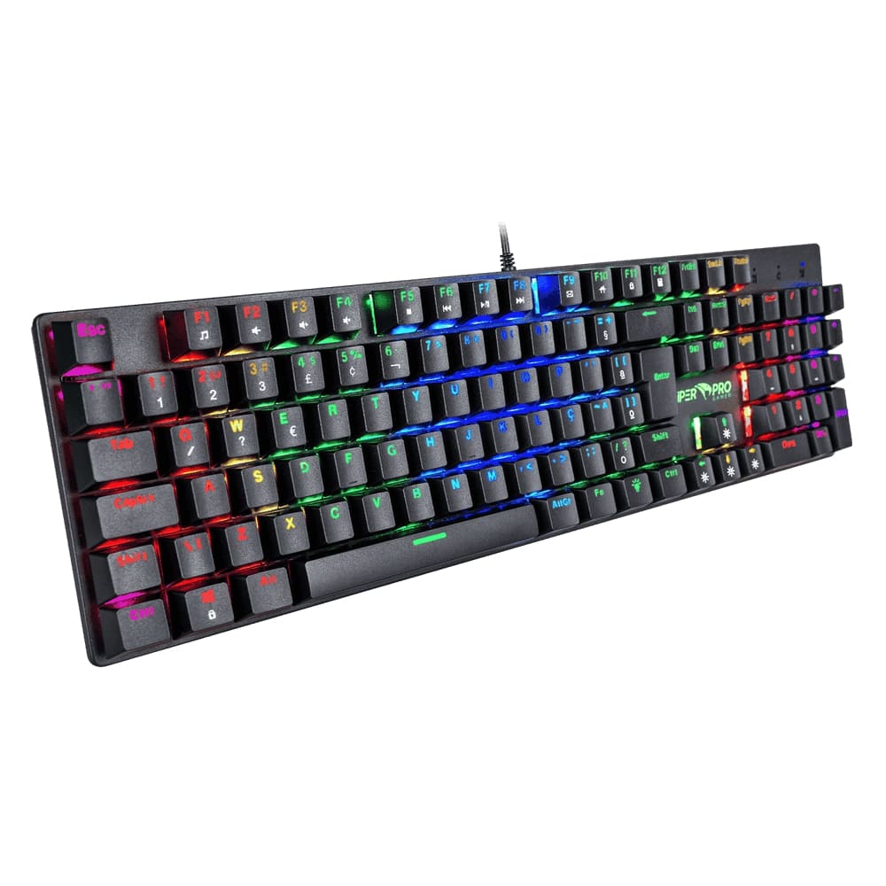 Teclado Gamer Viper Pro Mecânico Red Switch Mamba RGB ABNT2 Preto - Imagem 6