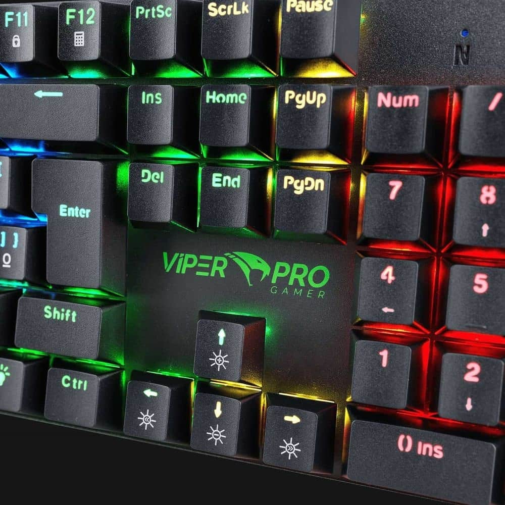 Teclado Gamer Viper Pro Mecânico Red Switch Mamba RGB ABNT2 Preto - Imagem 8