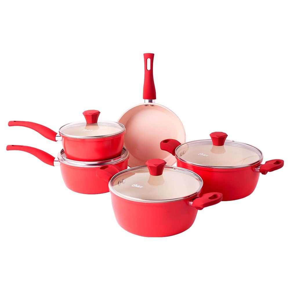 Outlet - Jogo de Panela Oster Top Gourmet com 5 Peças Vermelho - Imagem 8