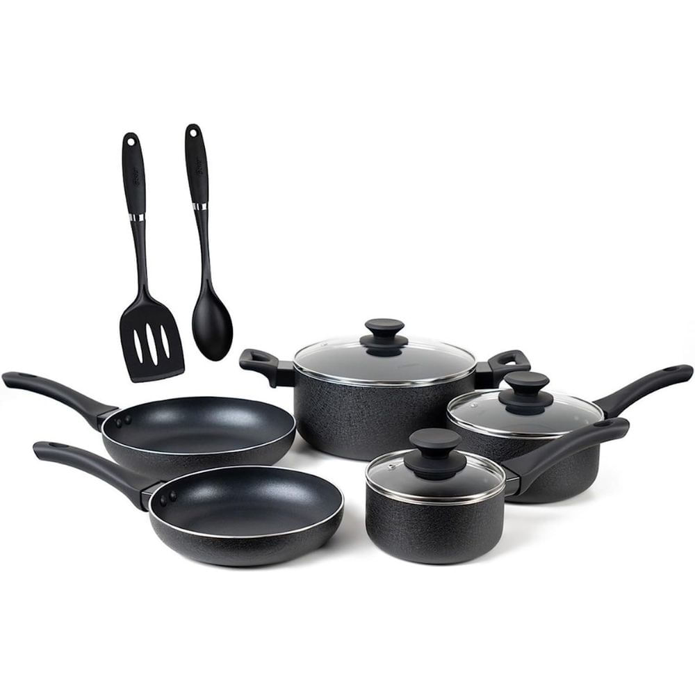 Outlet - Jogo de Panela Oster com 10 Peças em Alumínio Marble Black