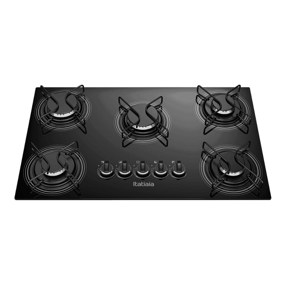 Outlet - Cooktop Itatiaia 5 Bocas NG Vidro Tripla Chama Preto Bivolt