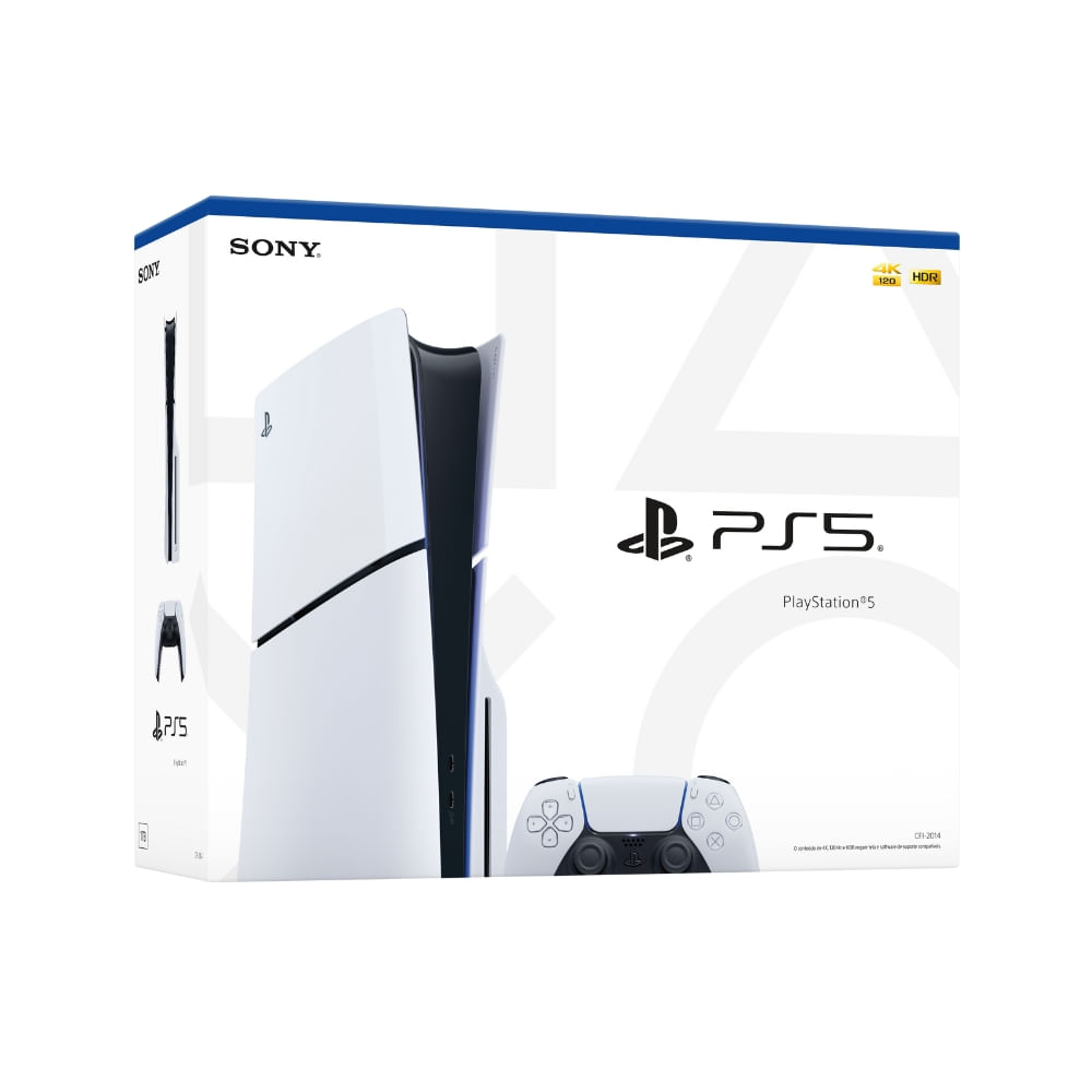 Console PS5 Slim Físico 1TB com Controle DualSense Branco - Sony