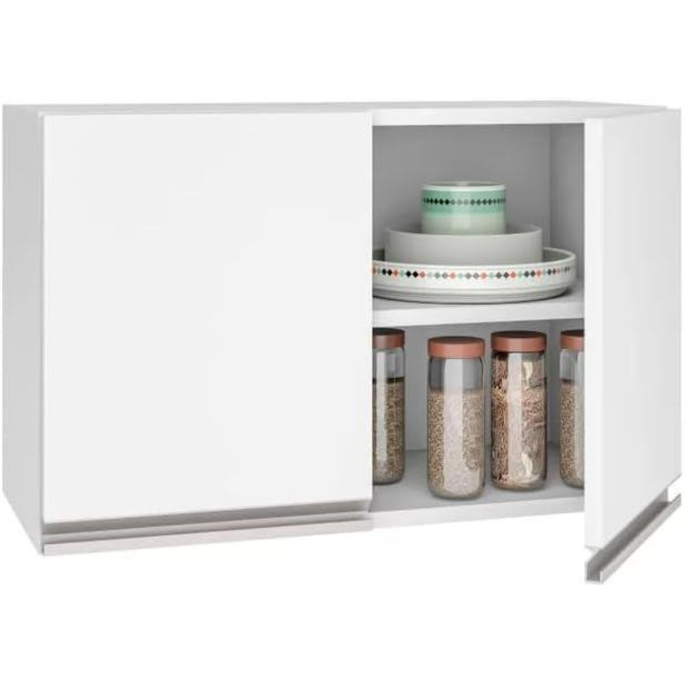 Armário Aéreo BRV M LTDA WFO 2 Portas 1 Prateleira MDP 15mm Branco - Imagem 3