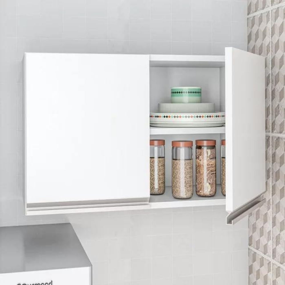 Armário Aéreo BRV M LTDA WFO 2 Portas 1 Prateleira MDP 15mm Branco - Imagem 4