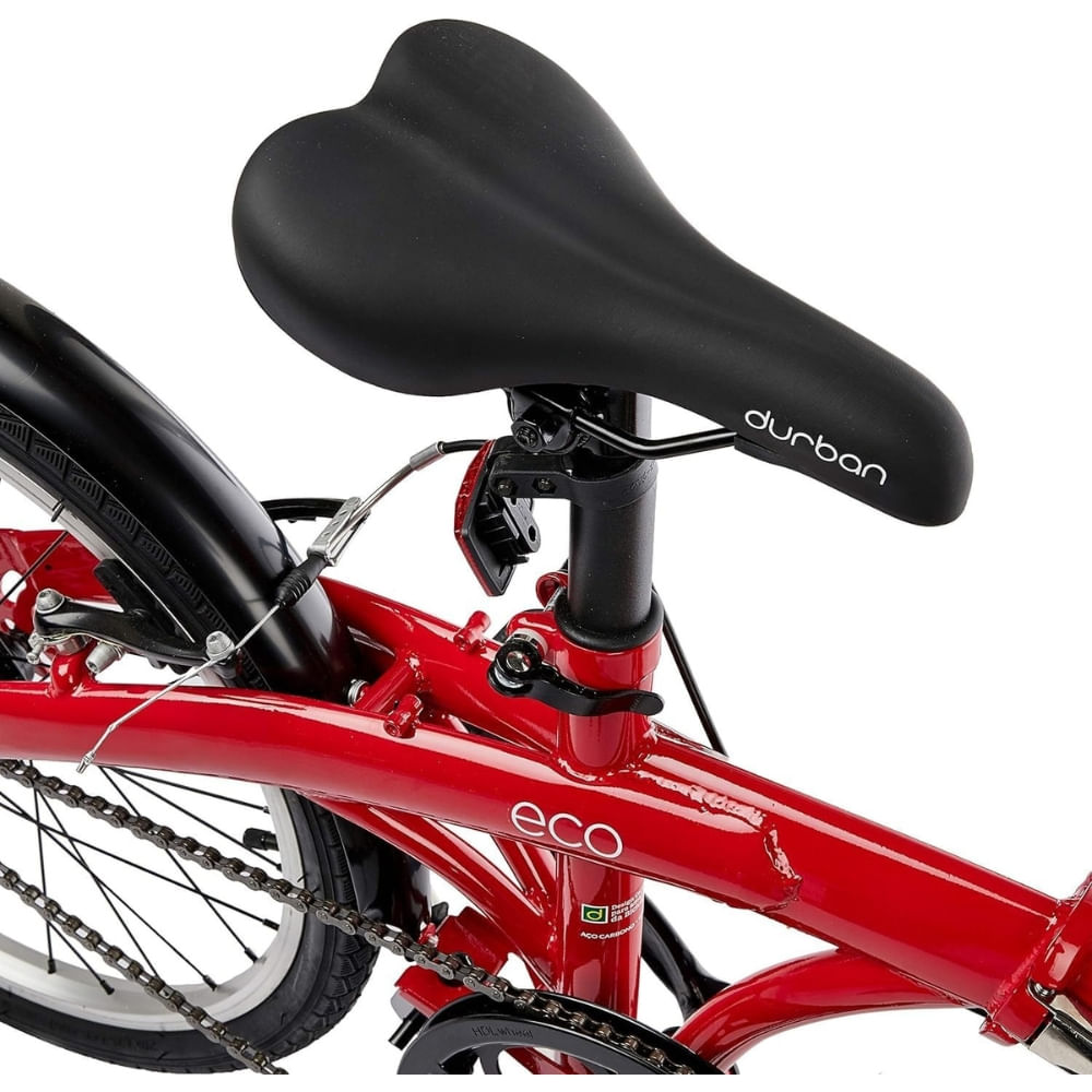 Outlet - Bicicleta Dobrável Bel Durban Eco Aro 20" com 1 Marcha Vermelho - Imagem 7