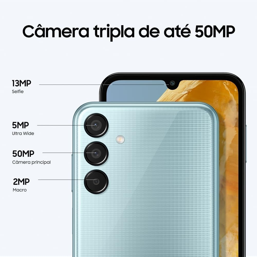 Smartphone Samsung Galaxy M15 128GB 4GB de RAM Azul Claro - Imagem 8