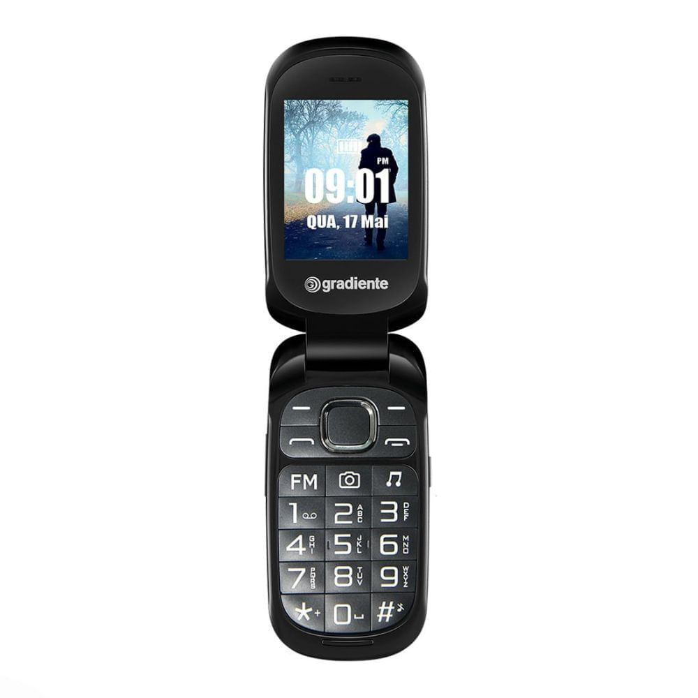 Celular Flip Neo S Gradiente Dual Chip 32MB GFP105A Azul - Imagem 3
