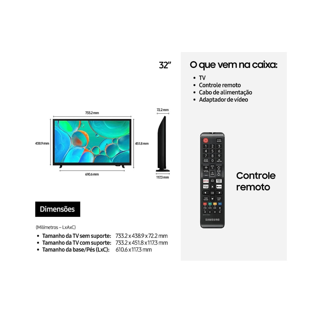 Smart TV 32" Samsung HD HDR UN32H5000FGXZD Preto - Imagem 8