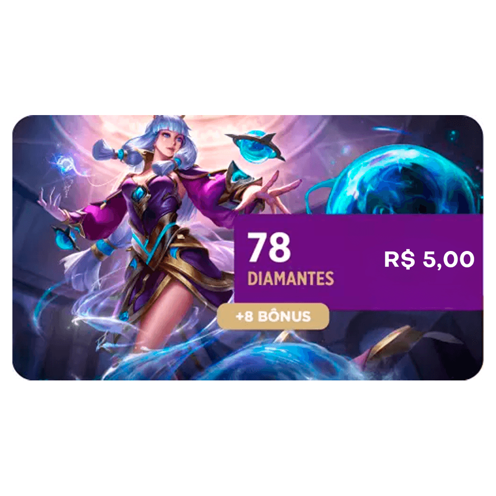Gift Card Digital Mobile Legends 78 + 8 Diamantes R$5,00