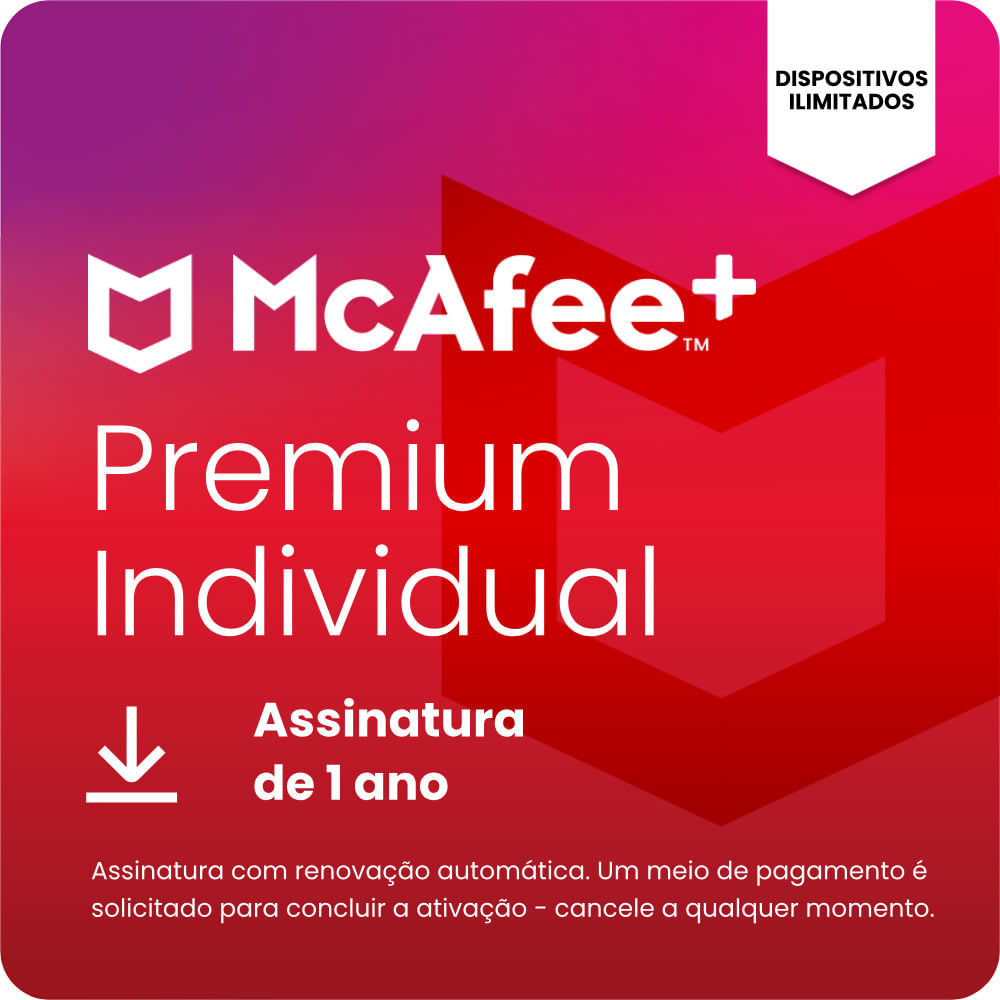 Gift Card Digital McAfee Plus Premium Individual R$149,90